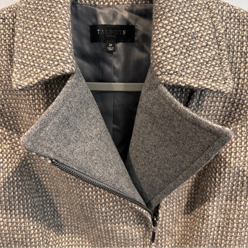 Talbots Gray Tweed Women's Full Zip Blazer - Picture 4 of 14